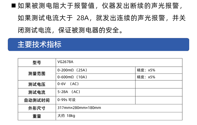 VG2678A接地電阻測量儀 電阻測試儀 絕緣電阻檢測儀 現貨充足插圖2